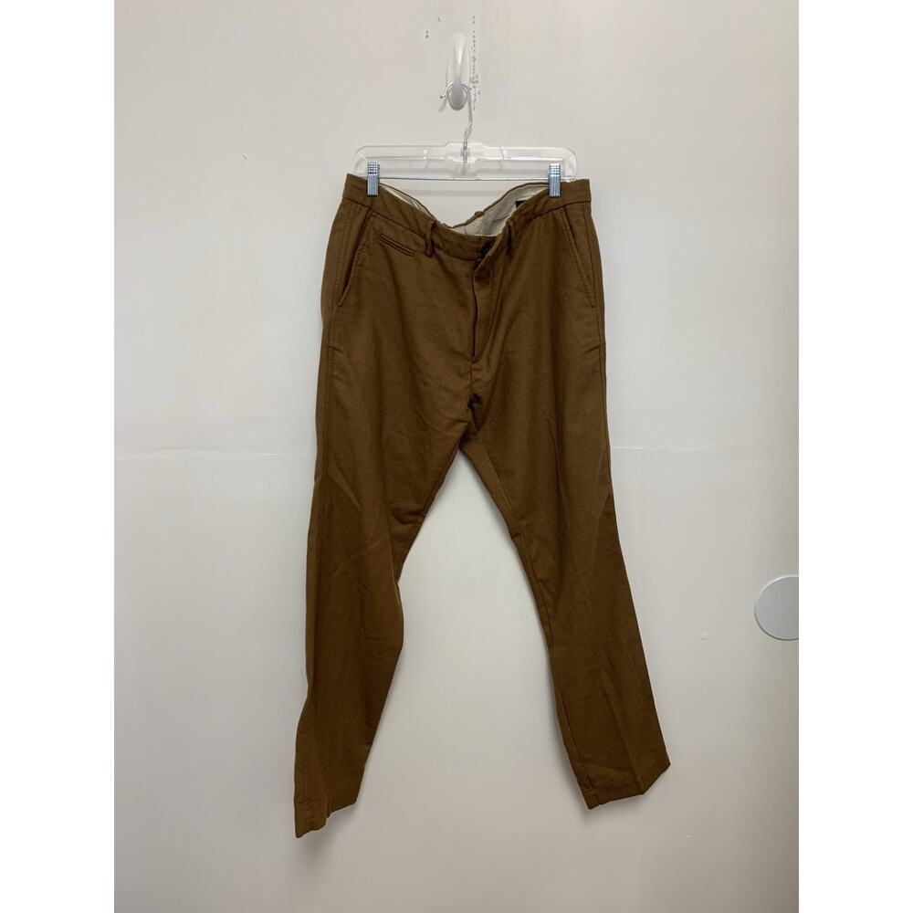 Grayers Brown Wool Flat Front Trousers Mens Dress Pants 36x32